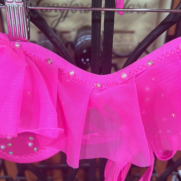 BARBIE PINK PEARLS AND RHINESTONES custom made bikini top. SOOOO HOT! - Picture 5 of 9